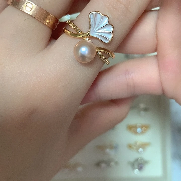 合金淡水珍珠耳饰