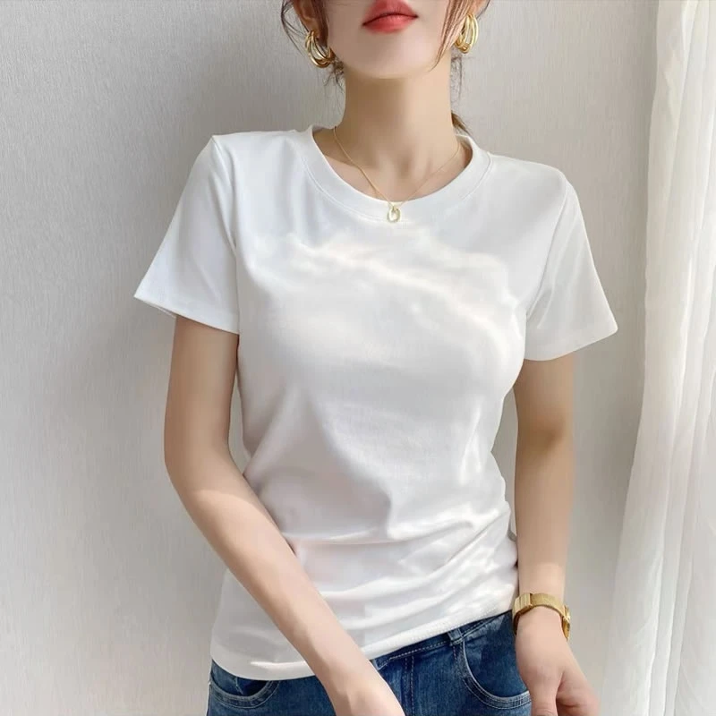 【高品质】圆领基础通用打底多色大码简约时尚上衣打底衫T恤