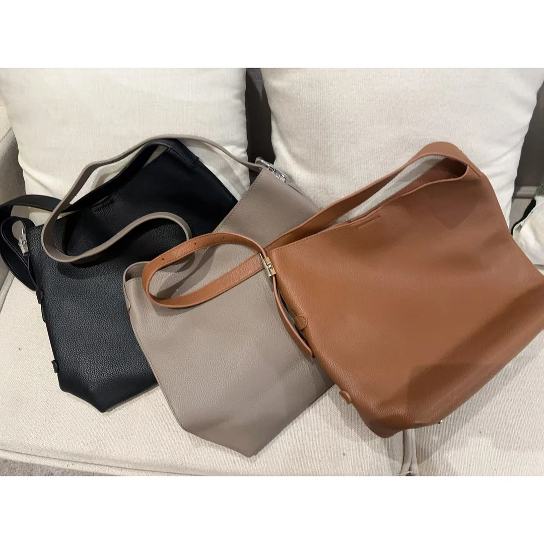 【米米私服】 新款慵懒风软皮通勤大容量单肩斜挎包 -LL-1