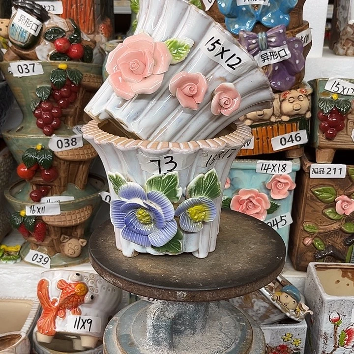 紫砂花盆粗陶材质多肉花盆