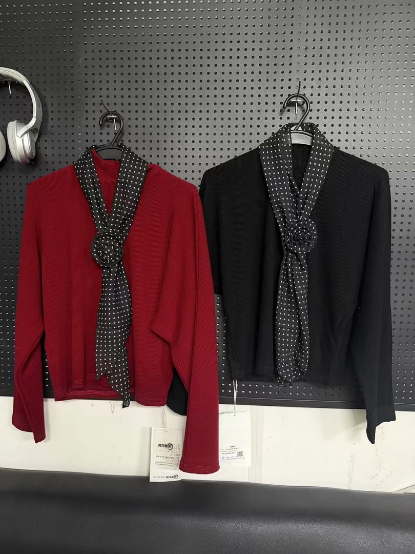 波点玫瑰 2色上衣#24142