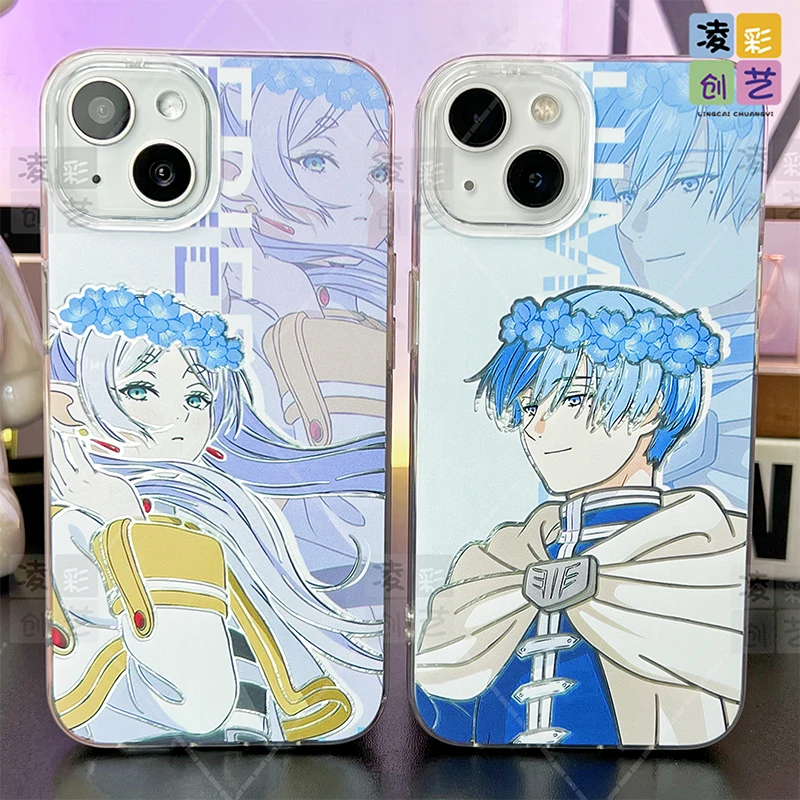 凌彩创艺适用于苹果小米华为葬送的芙莉莲DQ联名大孔IMD冰川纹壳