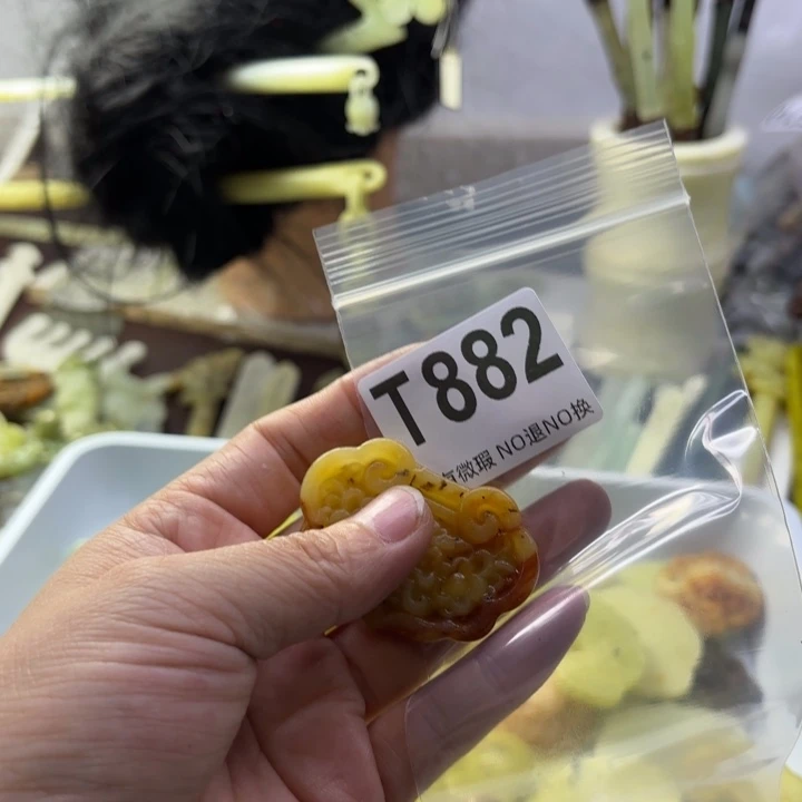 蛇纹石玉发饰合金消*