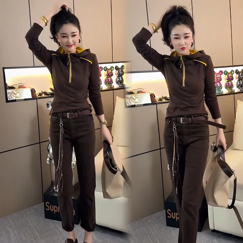 2025秋季新款时尚显瘦气质网红高档套装女高级百搭宽松大码两件套