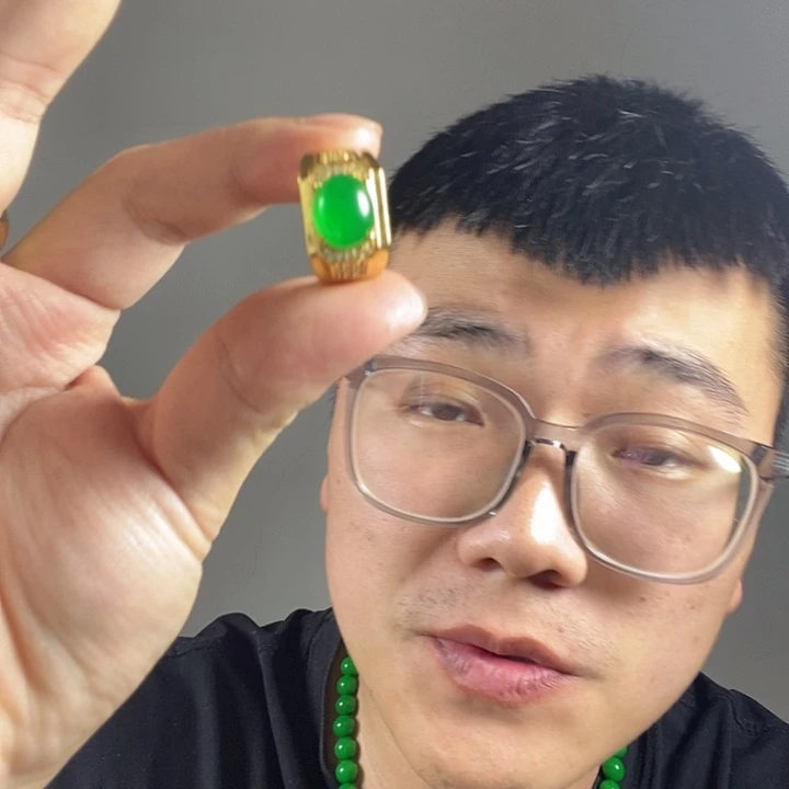 未镶嵌戒指翡翠高端时尚厚托鸽子蛋戒指