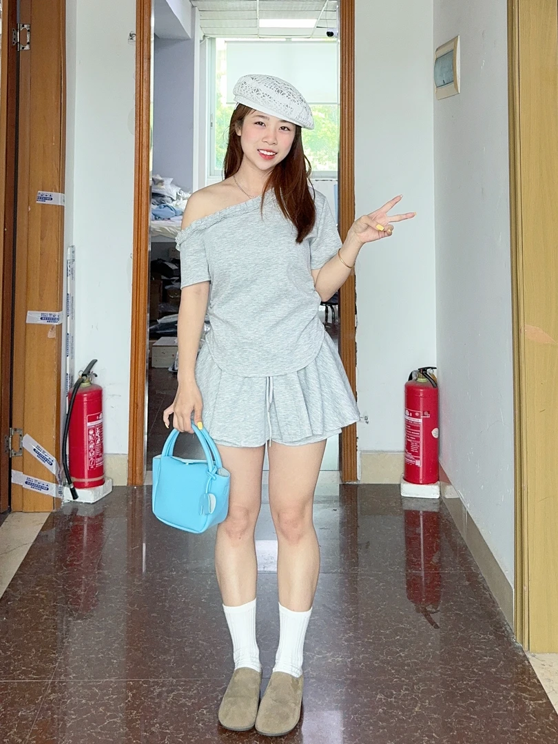 小个子罗罗【miu系套装】夏季新款韩版休闲款设计感小众裙裤 2555