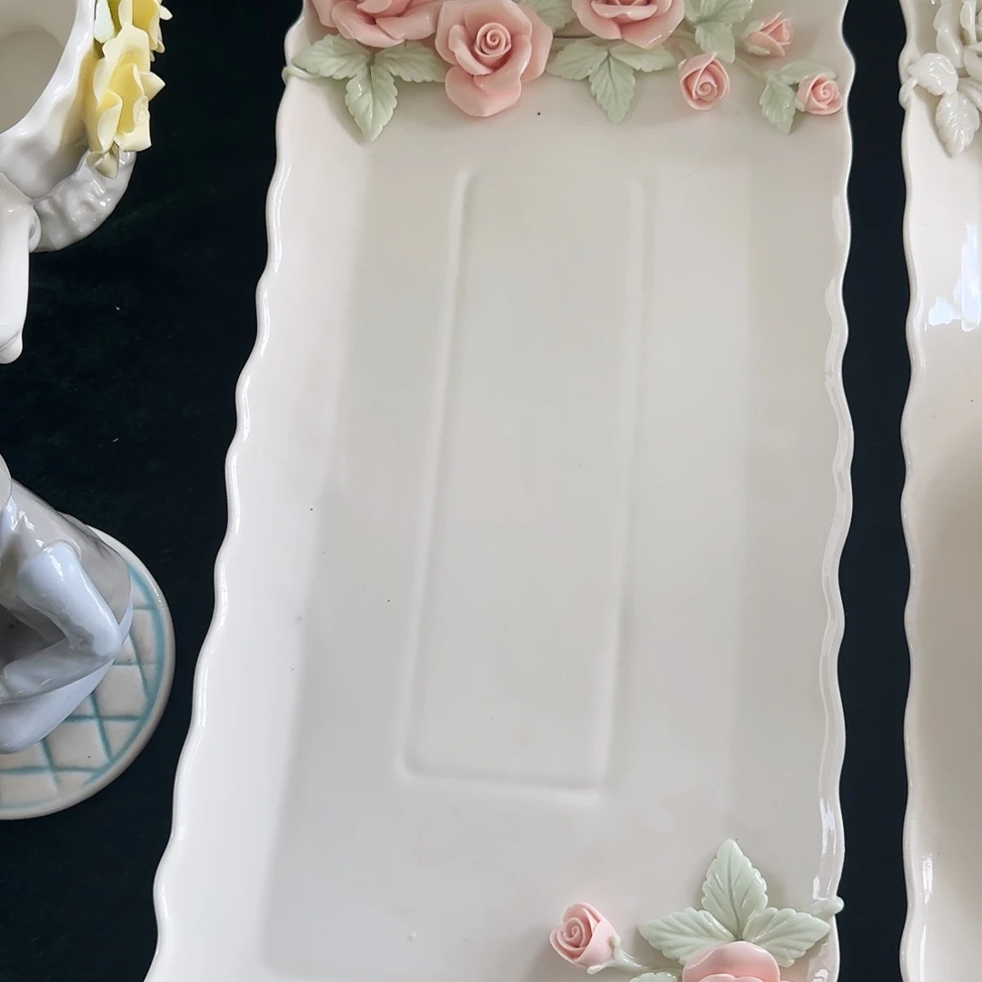 仁***教福袋福利玫瑰花双耳长盘