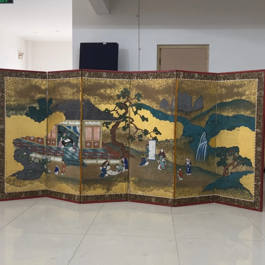 绘画屏风框画茶空间设计