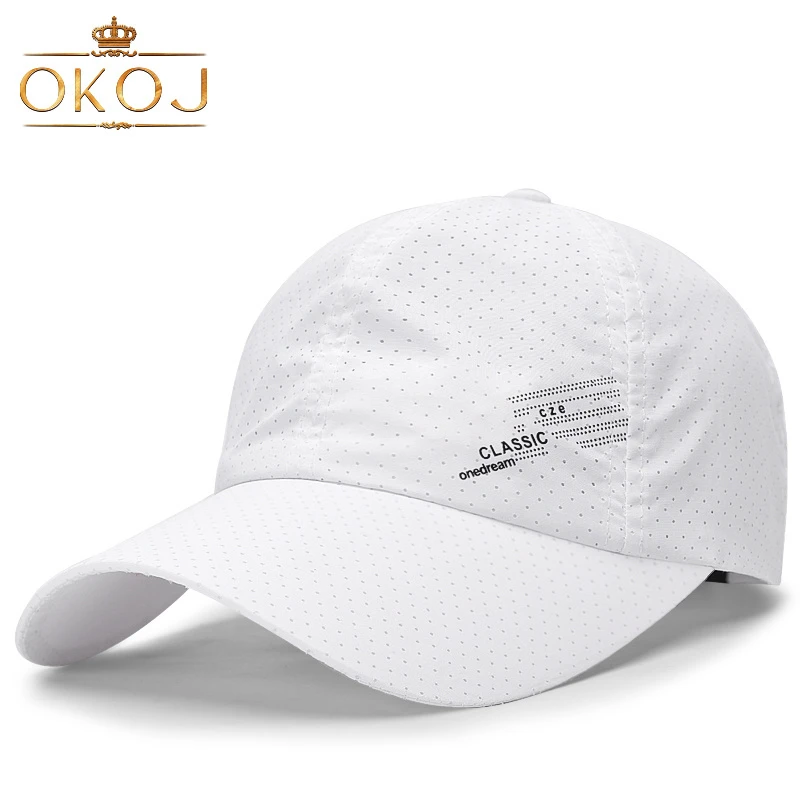 OKOJ防晒帽子男女夏季薄款速干棒球帽超薄网孔透气户外休闲遮阳帽