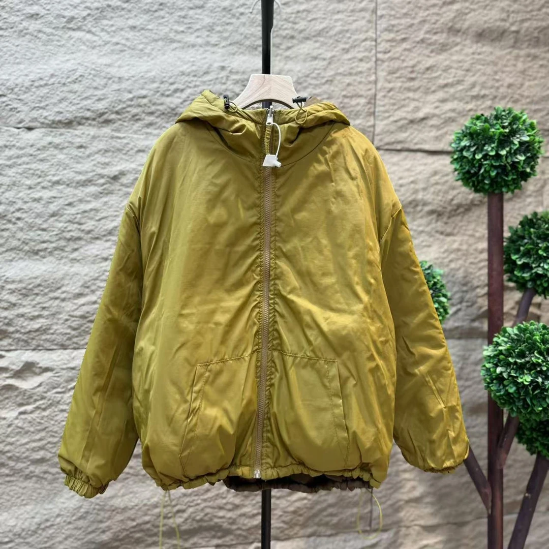 8914新款两面穿冬季加厚百搭休闲显瘦连帽棉服