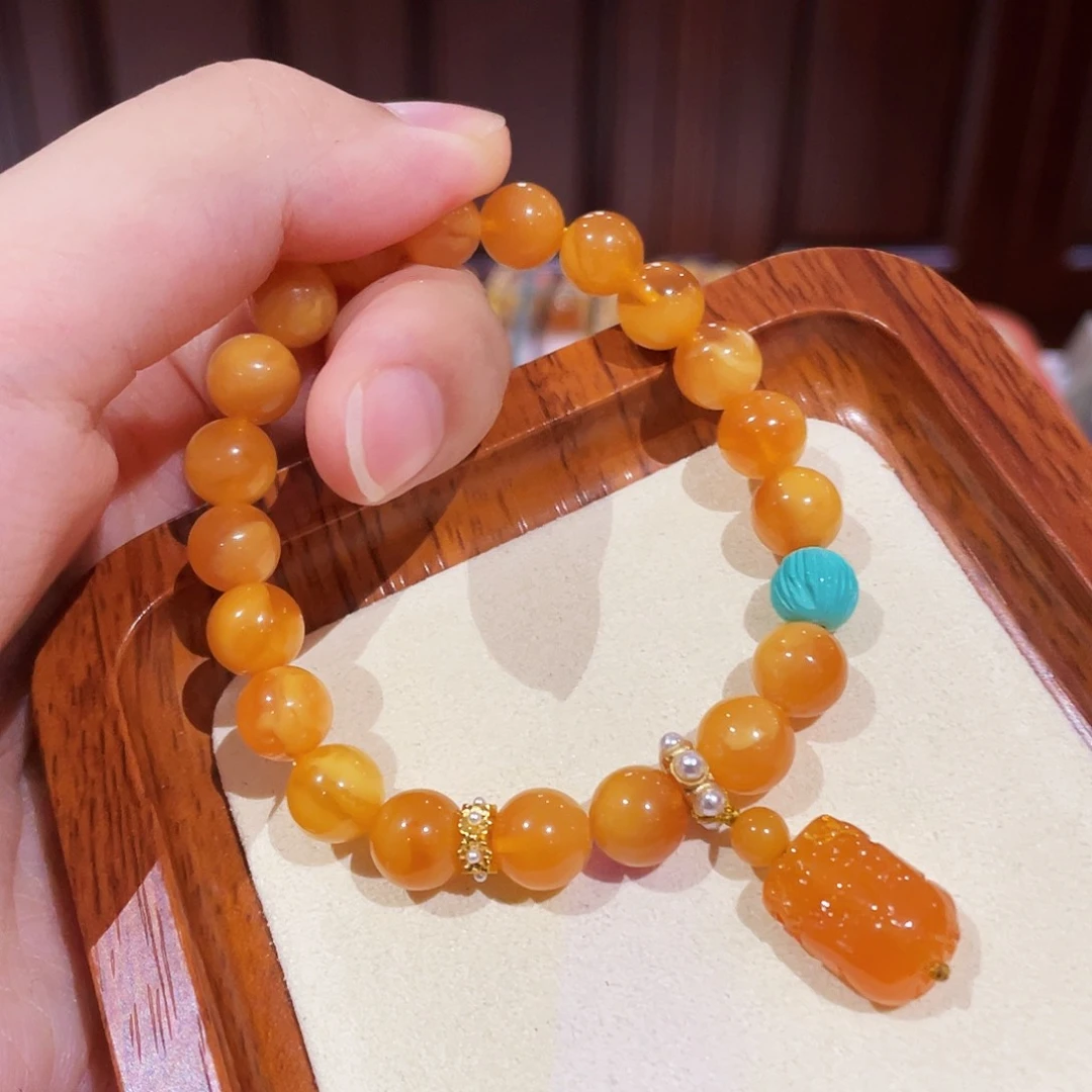 未镶嵌蜜蜡手链手串