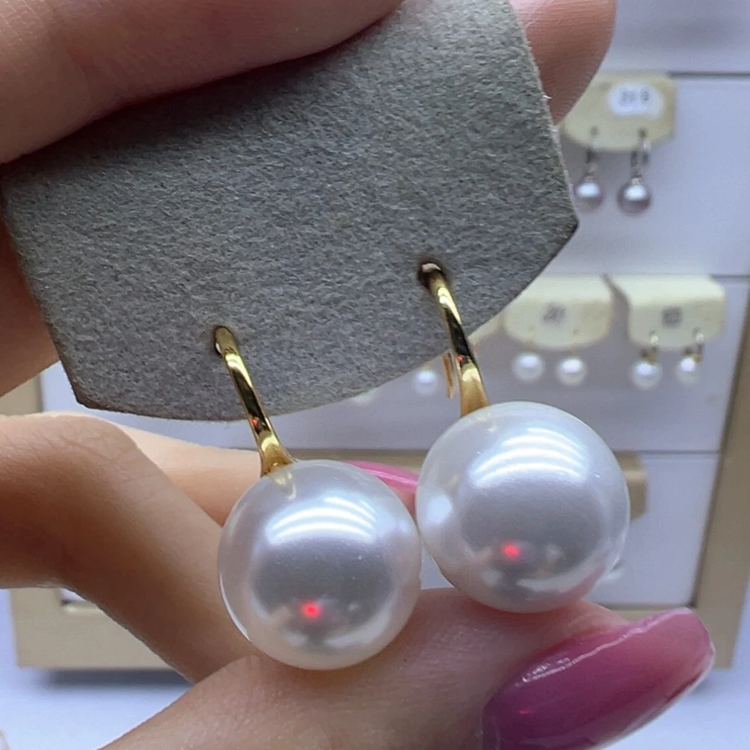 银S925镶嵌淡水珍珠耳饰