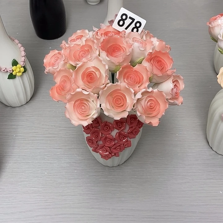 陶瓷陶瓷材料带花瓶18朵