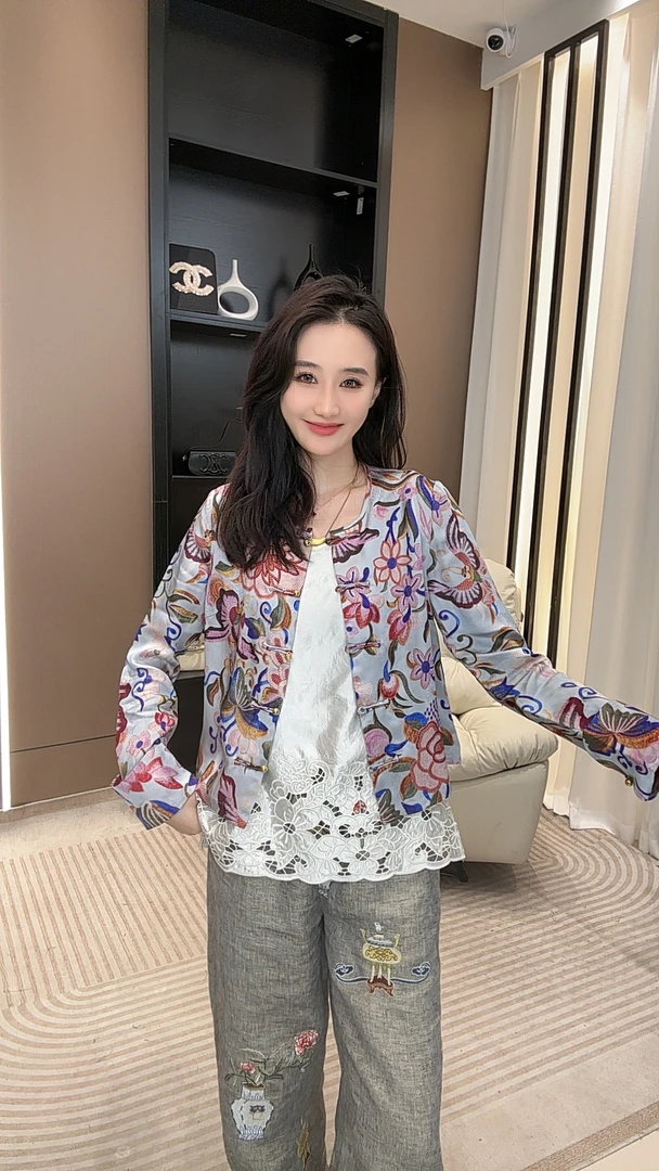 【米乐家】“雅俗共赏”夏季新款新中式时尚国风雍容华贵上衣16609-1