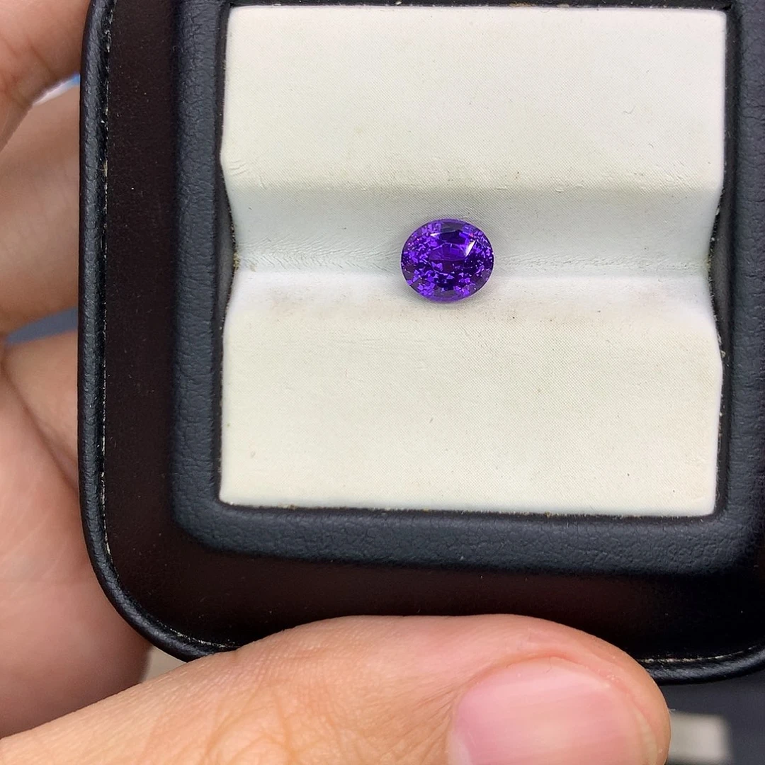 彩色蓝宝石裸石1.57克拉无烧紫药水紫蓝宝