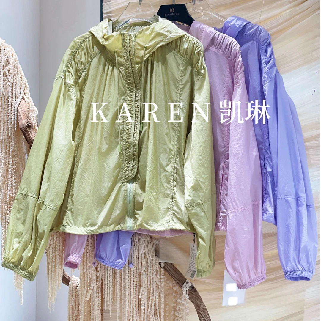 Karen凯琳{花边设计款薄外套}透气时尚防晒衣