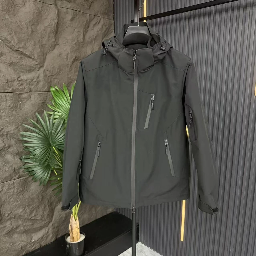 连帽商务休闲潮流防水秋冬长款三合一冲锋衣男装直下摆6111