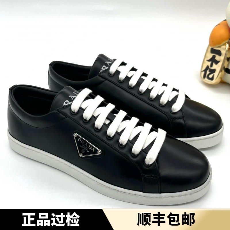 未使用 Prada/普拉达 男士 全新黑色经典三角标板鞋 无盒 多尺码