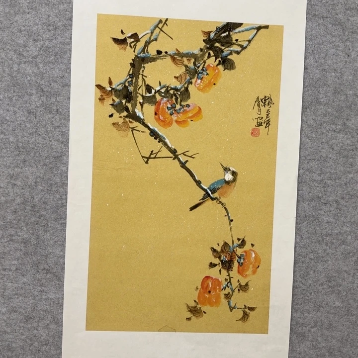 国画花鸟等图案为一体的大型