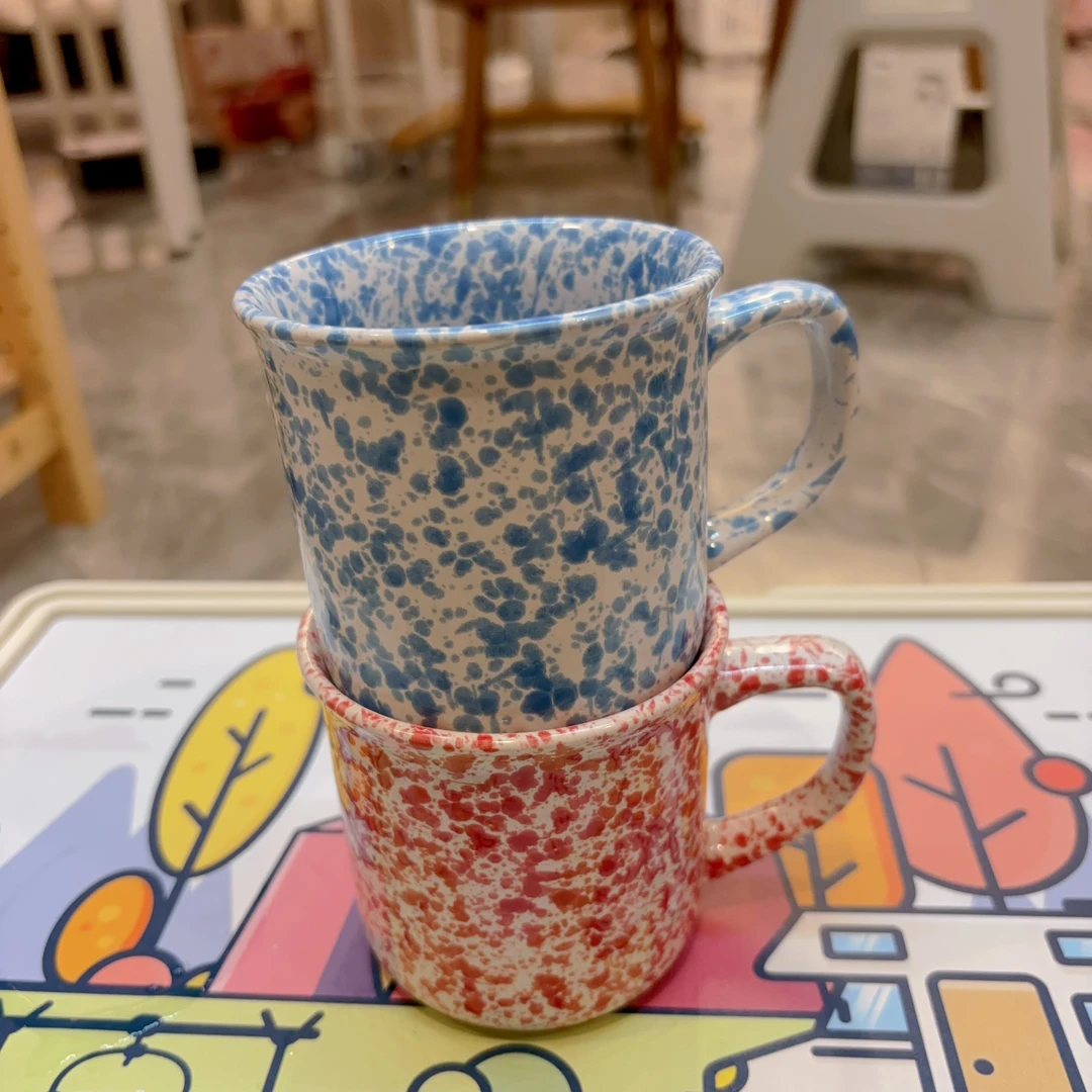 陶瓷马克杯咖啡杯泼墨杯文艺水杯韩国ins同款