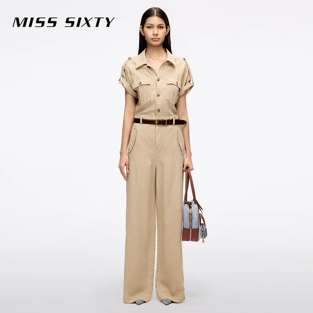 Miss Sixty2025秋季新款一体式连衣连体裤女配腰带通勤百搭复古