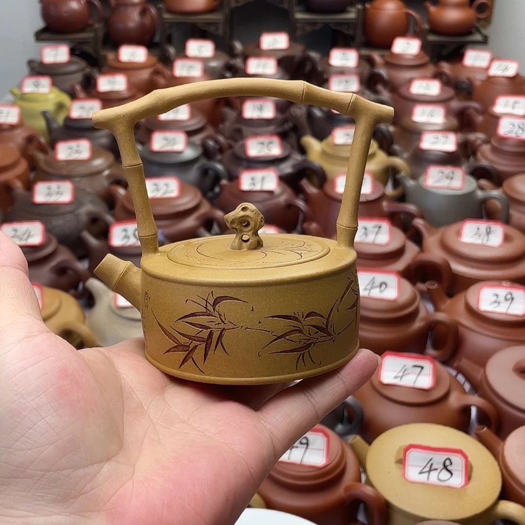 天***桑紫砂壶宜兴紫砂半手工