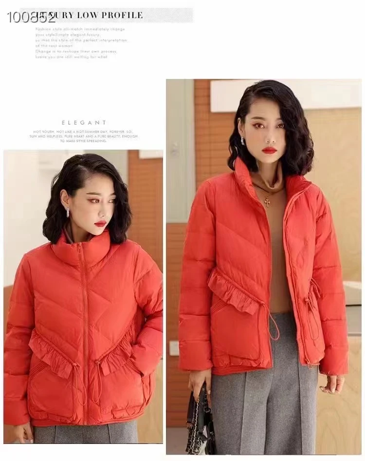 冬季工装风厚款简约时尚韩版插肩袖拉链羽绒服 8850