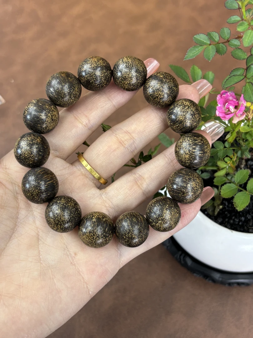 《三三文创》树心油龙脊1.6单圈手串【088】