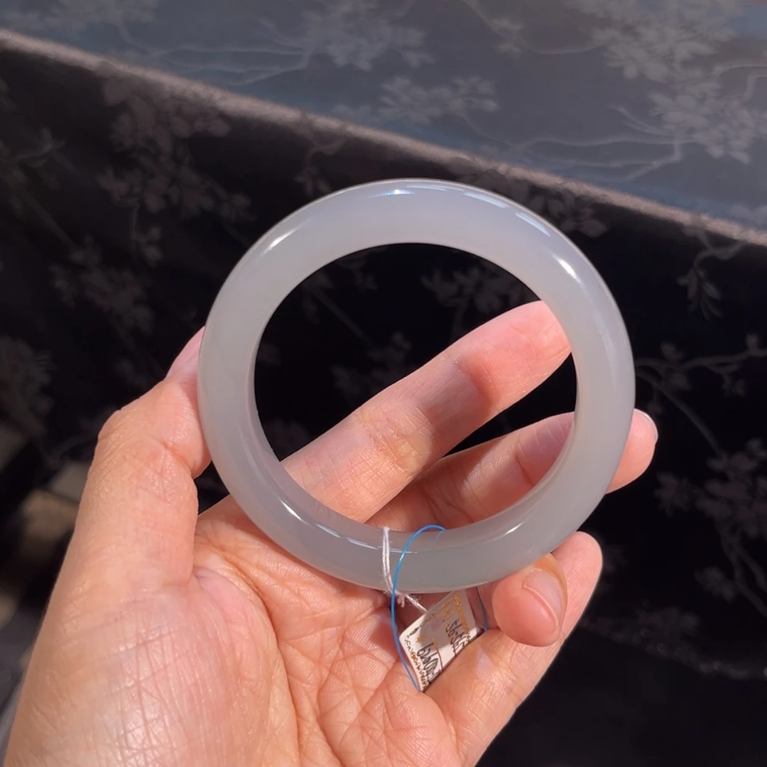 和田玉未镶嵌手镯  「冰仙紫」