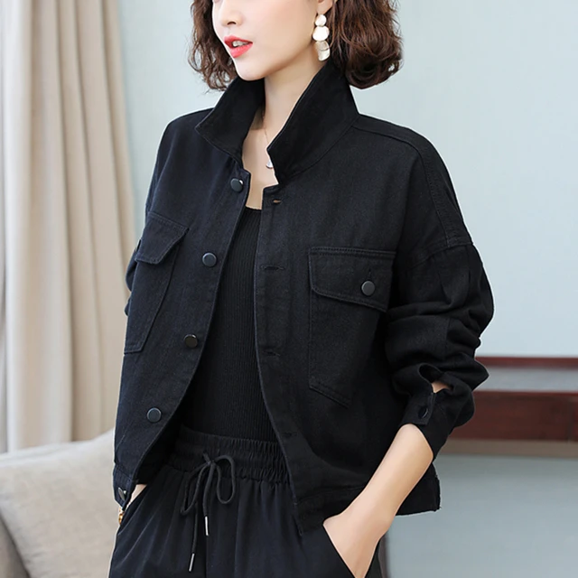 小个子休闲洋气牛仔短款外套女2025春秋新款大码时尚宽松秋装上衣