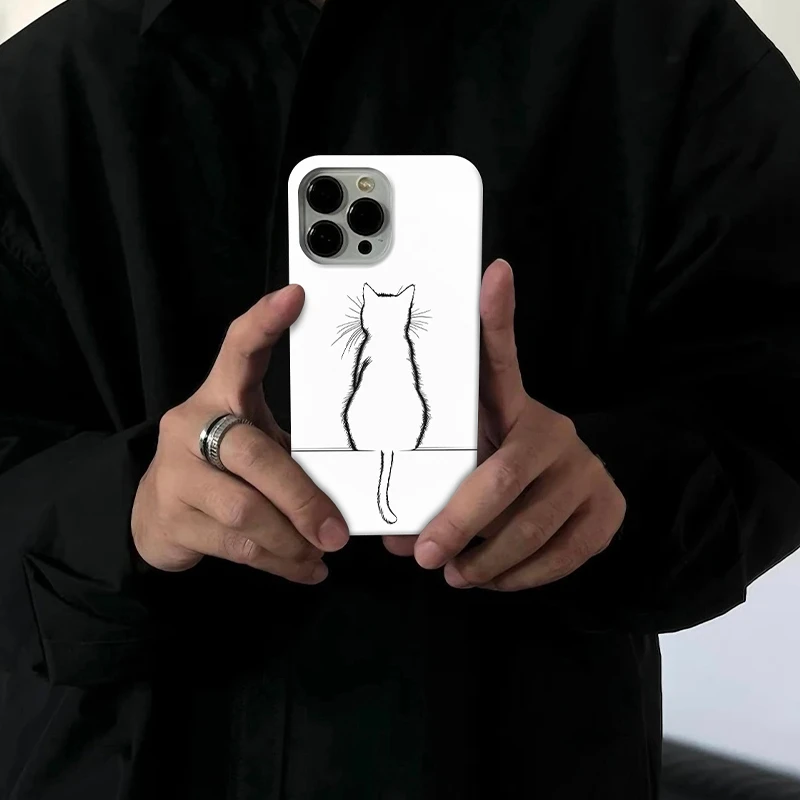 猫咪背影适用苹果16pro创意手机壳15promax个性14小众13/12/ins
