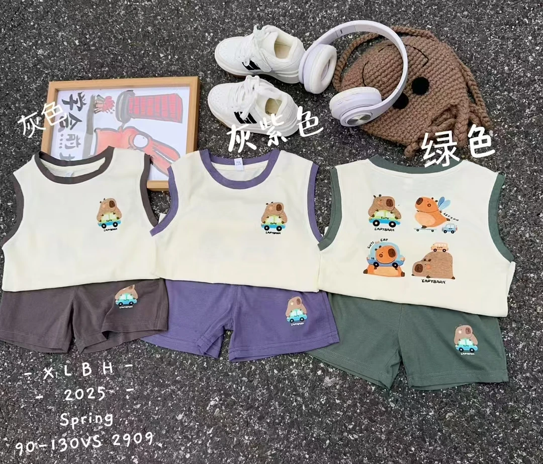 90-130小童卡皮巴拉卡通套装