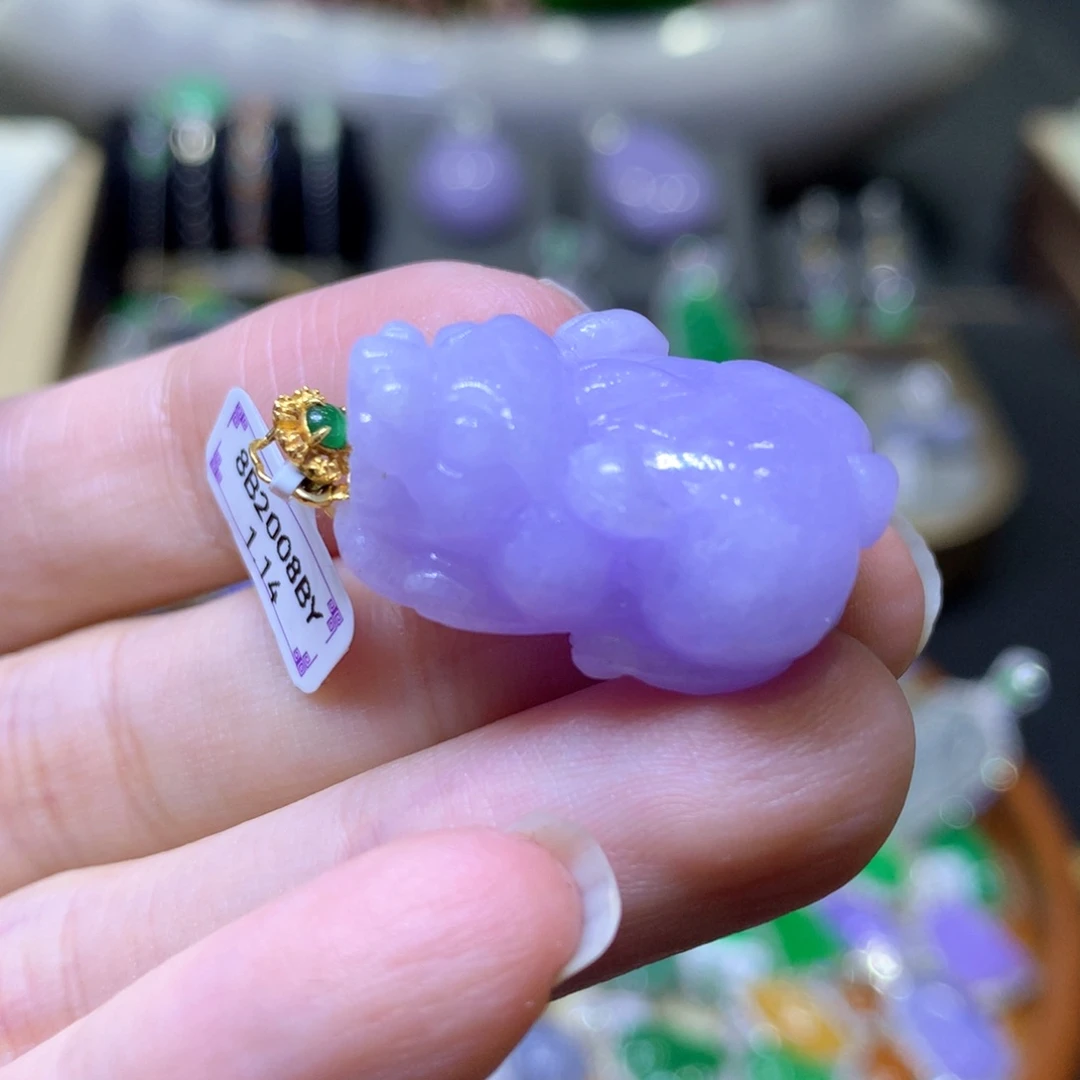 【闪购商品】翡翠颈饰18K金镶嵌翡翠吊坠项链