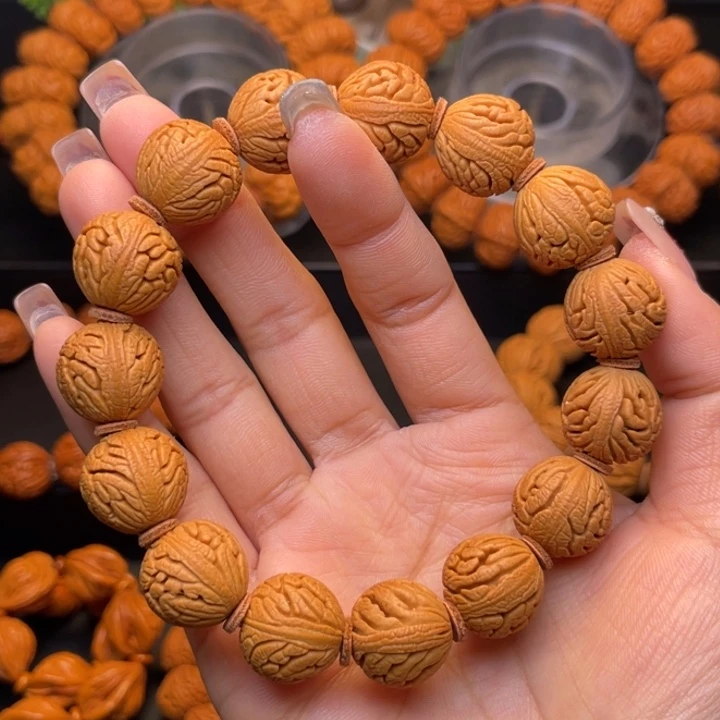 桃核手串16尺寸密纹绣球（5号链接）