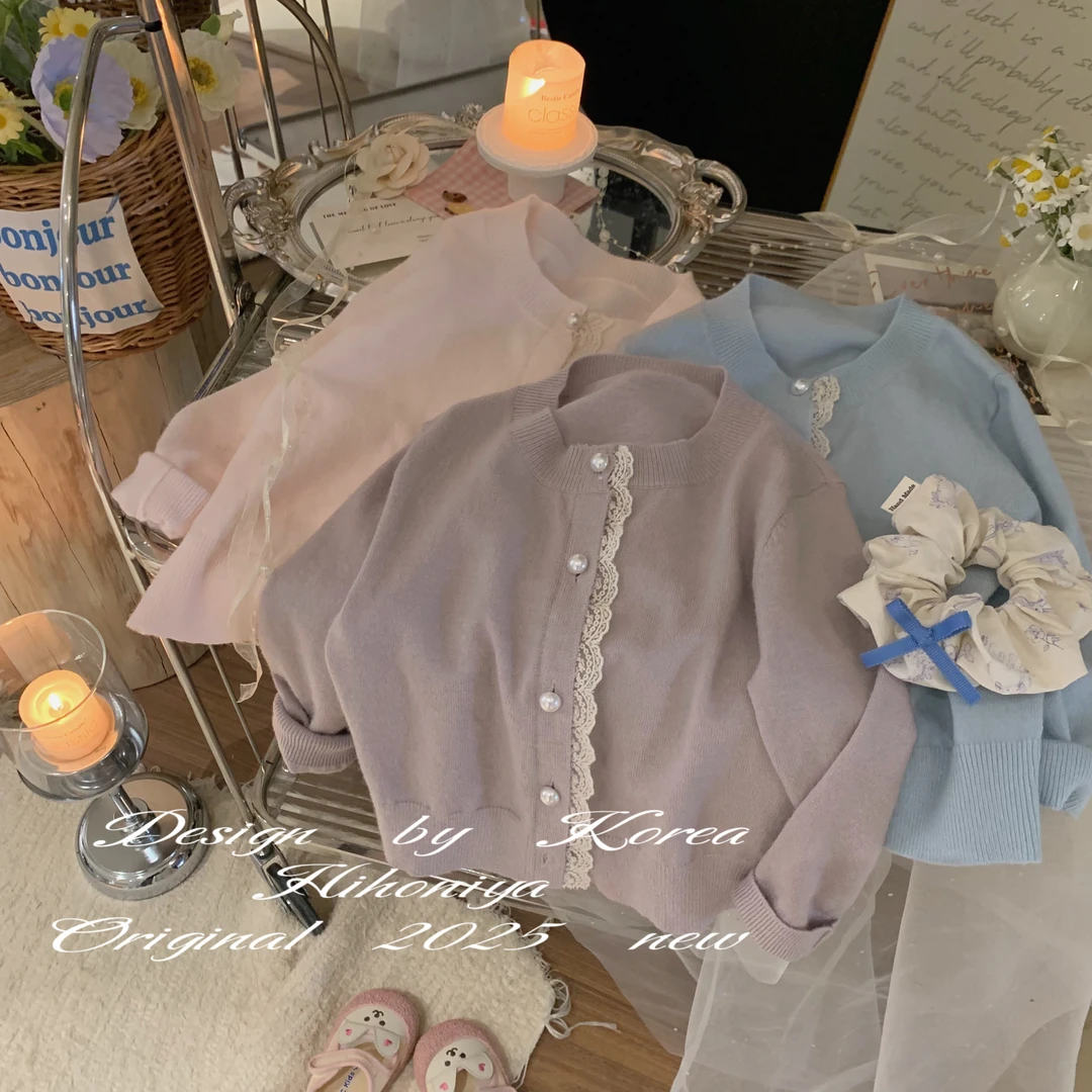 【蝴蝶开衫】五Hihoniya~2025春季亲子蕾丝刺绣韩版开衫