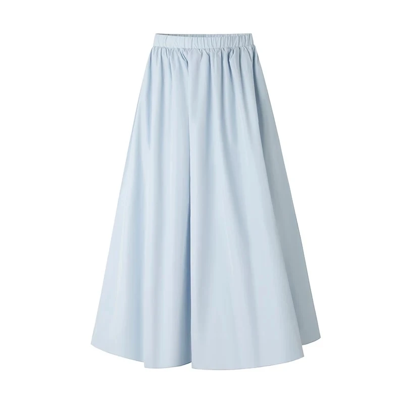 “罗马假日”韩系清爽一夏棉感白半身裙a字中长款休闲裙子-M