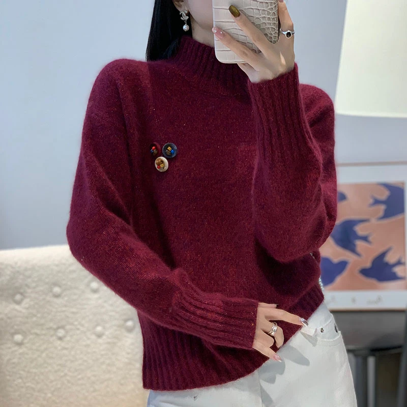 【香嘉怡新品】XJYE9934女士上衣针织衫高领套头秋冬百搭网红时尚