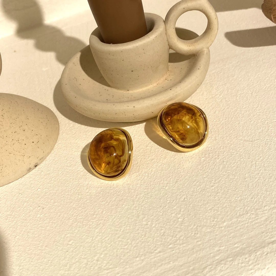 铜合金耳饰 秋冬美拉德风圆圈耳环3474