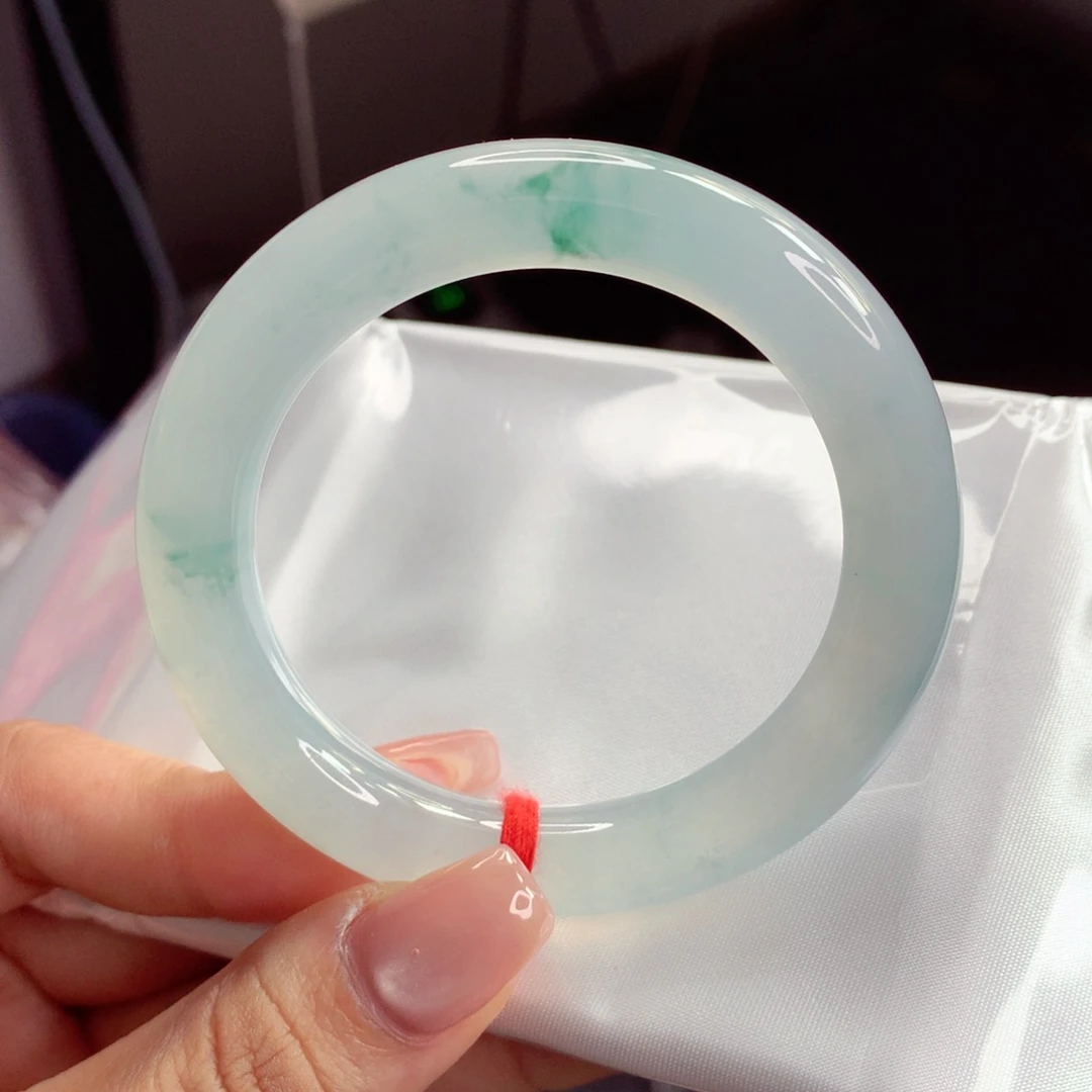 未镶嵌手镯（圆镯）翡翠51.1冰，胶，透，胖嘟嘟，小柒