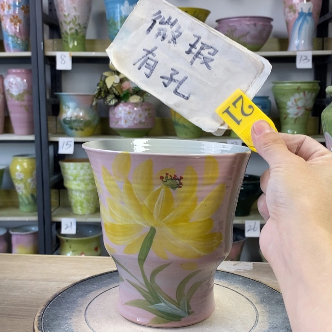 景德镇手工手绘陶瓷花盆