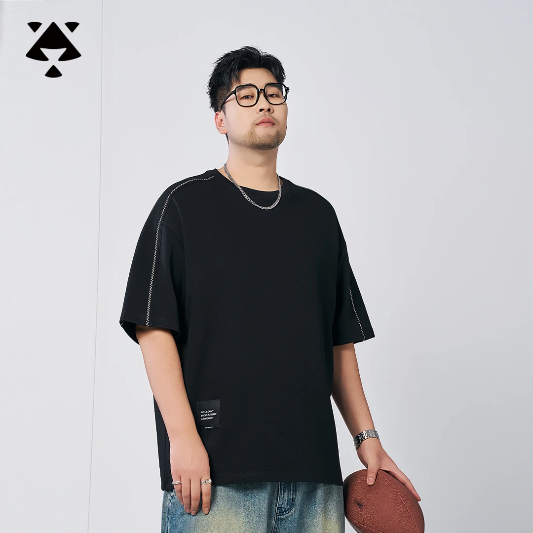 【高克重云朵棉】森老板大码男装夏季男士短袖T恤男款宽松半袖百搭
