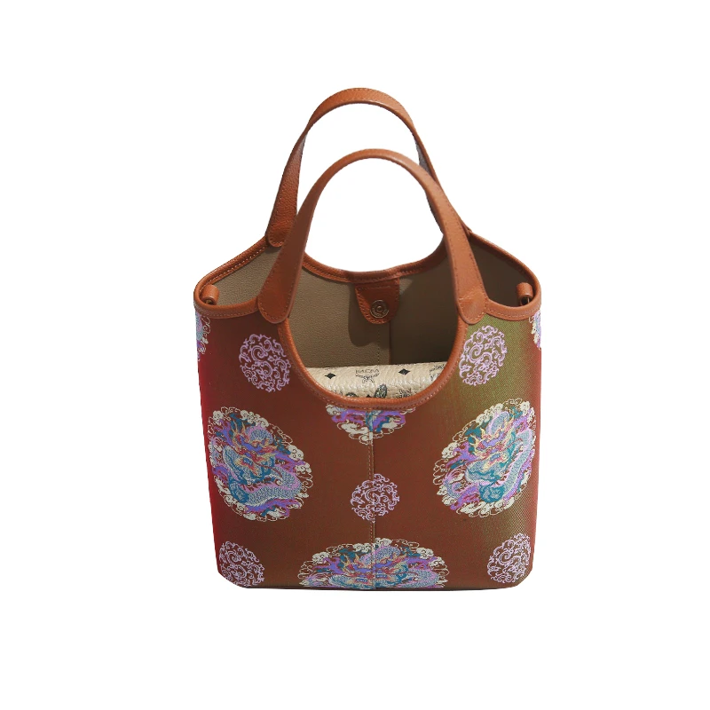 非遗桑蚕丝宋锦菜篮子包新中式国风手提包SJ3060