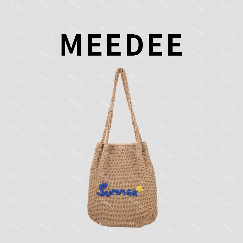 春夏女士手工编织包挂件休闲度假棉线单肩包