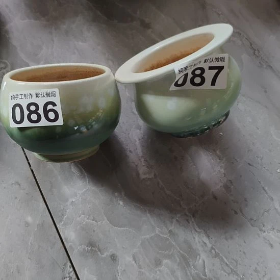 蓝***铃景德镇手工高温陶瓷，中号两只盆福利不退不换