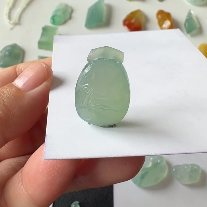 定制翡翠未镶嵌无事竹节