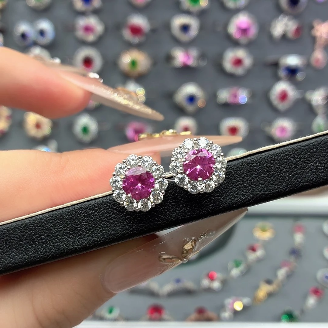 925银培育帕帕拉恰色粉蓝宝