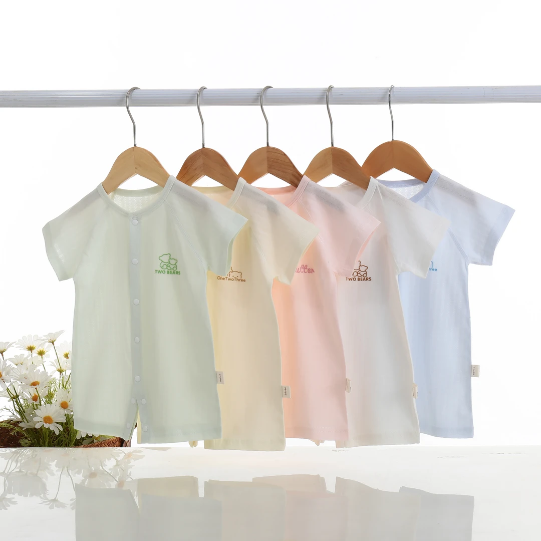 【短袖纯棉夏款】夏季连体衣透气短袖宝宝空调服