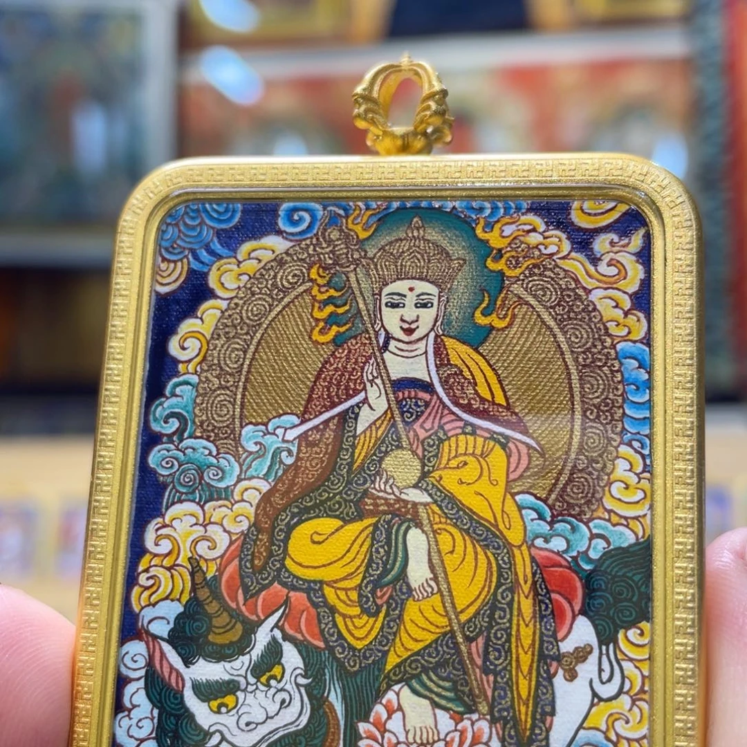 挚***人吊坠热贡纯手绘唐卡地藏