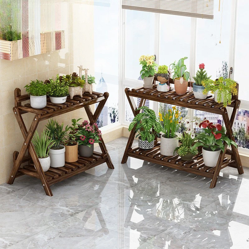 实木花架室内多层落地式多肉绿萝植物花盆阳台客厅摆放层架置物架