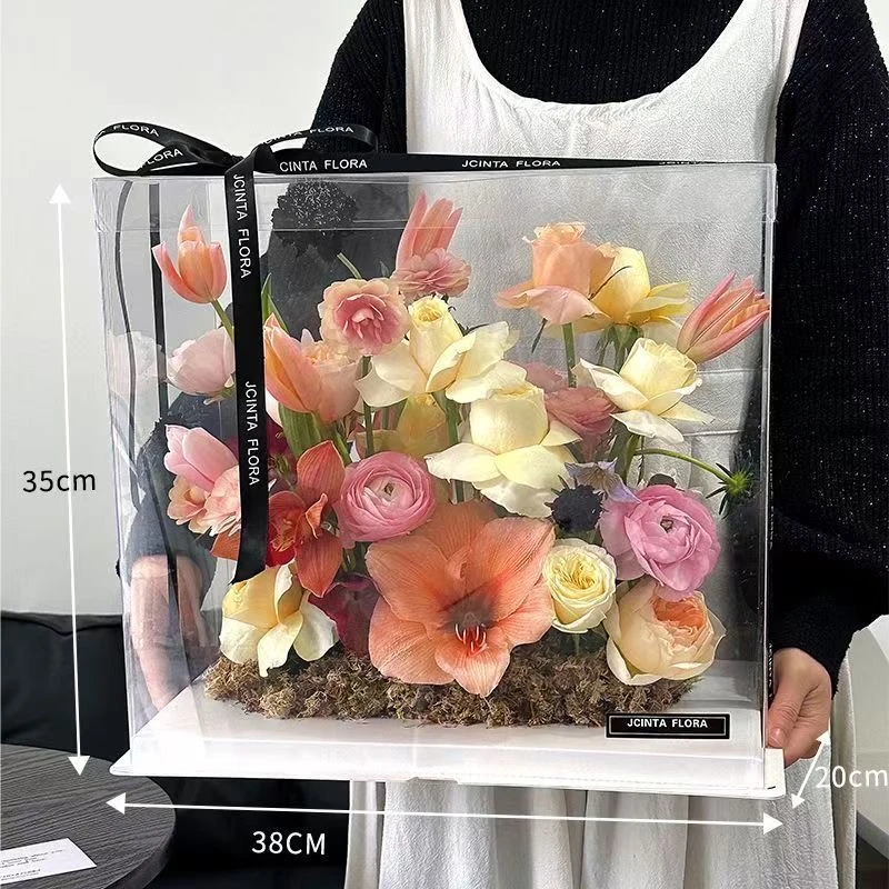 【玲玲专属】有钱花烟花草莓花束包装盒圆形透明蛋糕盒蛋糕盒透明